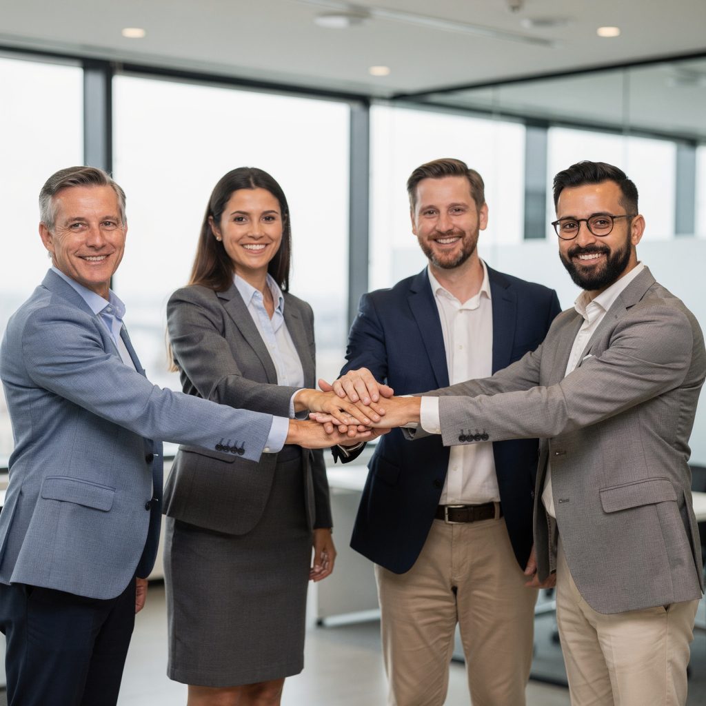 flux pro 2.0 fotografía corporativa ultra realista en proporción 1 1 de un equipo profesion 0 2